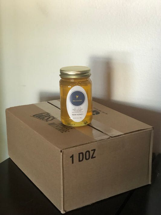 Case of pints (12 24 oz Jars) Raw Honey